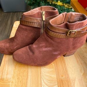 Cato Brown Suede Ankle Boots 11W - Womens